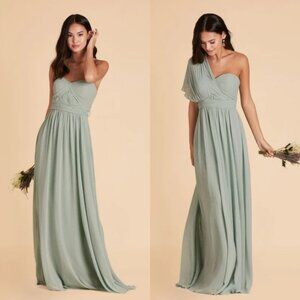 Birdy Grey Grace Convertible Chiffon Sage Bridesmaid Maxi Dress NWT